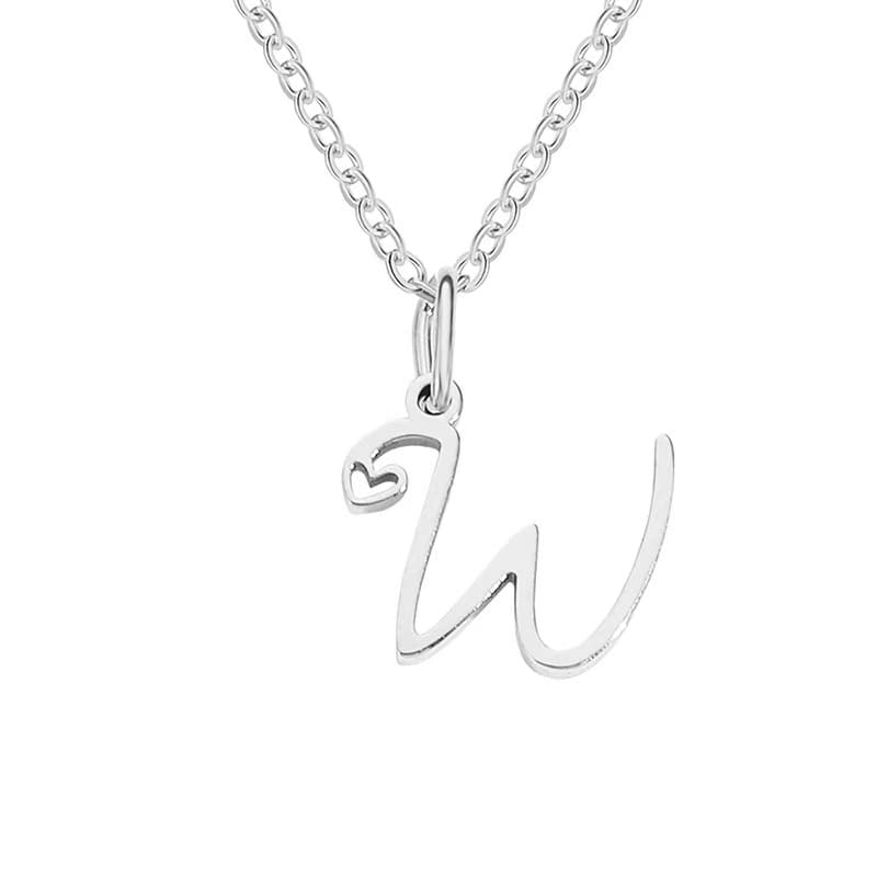 Customise Initial Letter Pendant Heart Necklace - Hidden Forever