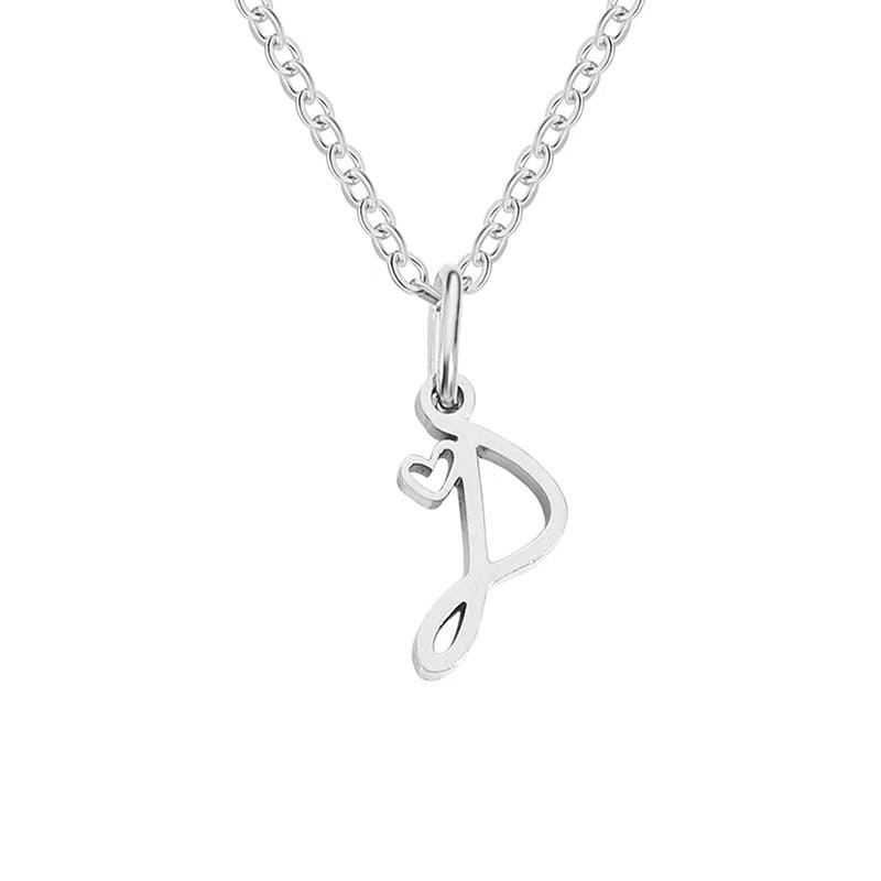 Customise Initial Letter Pendant Heart Necklace - Hidden Forever