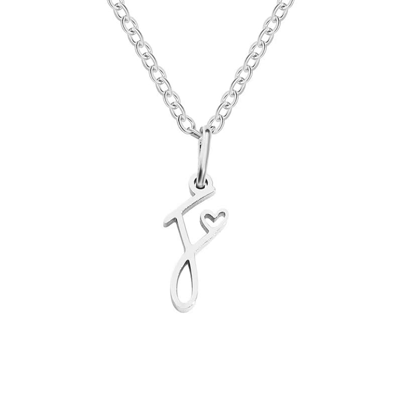 Customise Initial Letter Pendant Heart Necklace - Hidden Forever