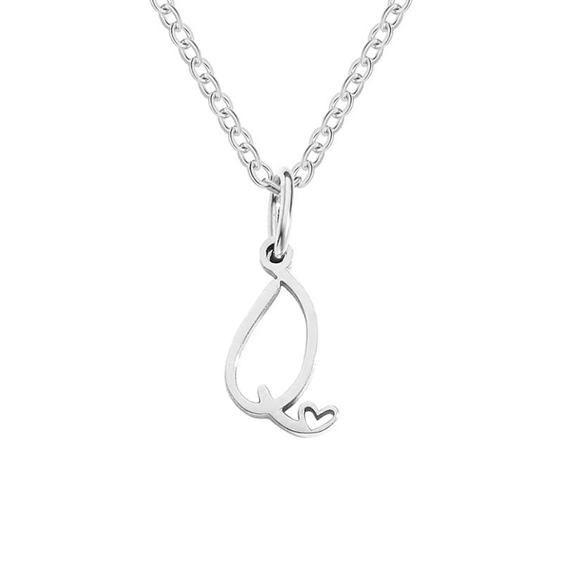 Customise Initial Letter Pendant Heart Necklace - Hidden Forever