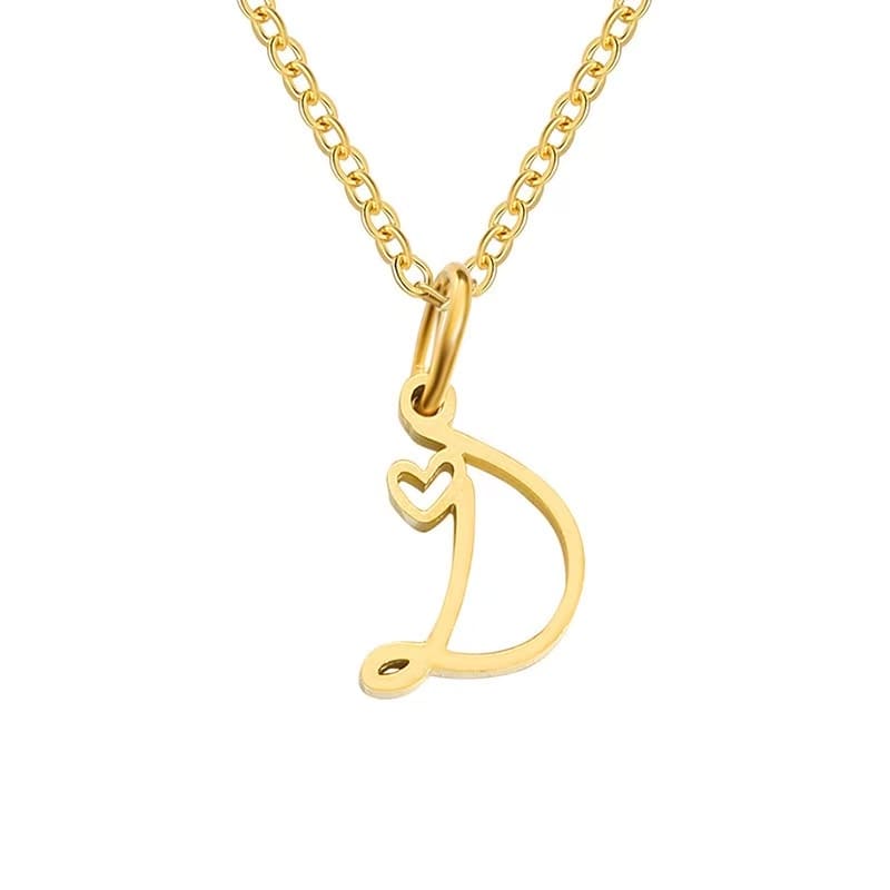 Customise Initial Letter Pendant Heart Necklace - Hidden Forever