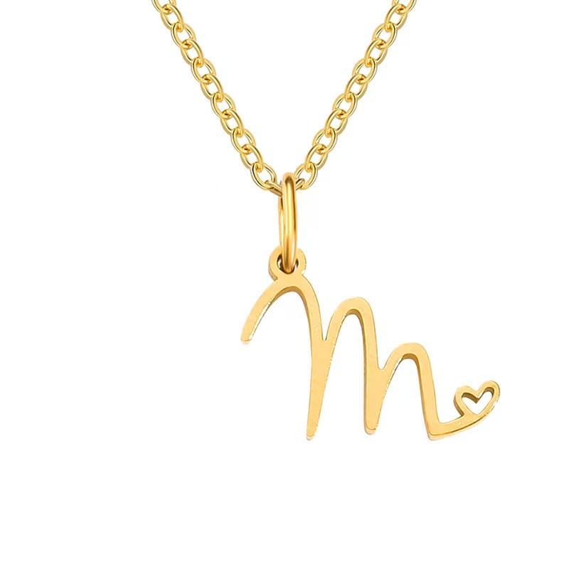 Customise Initial Letter Pendant Heart Necklace - Hidden Forever