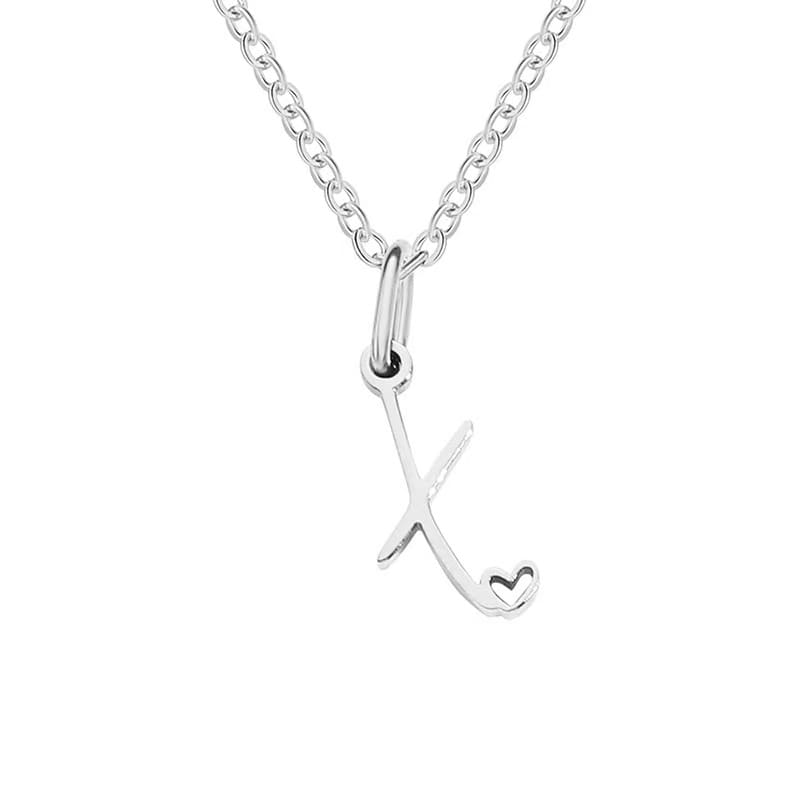 Customise Initial Letter Pendant Heart Necklace - Hidden Forever