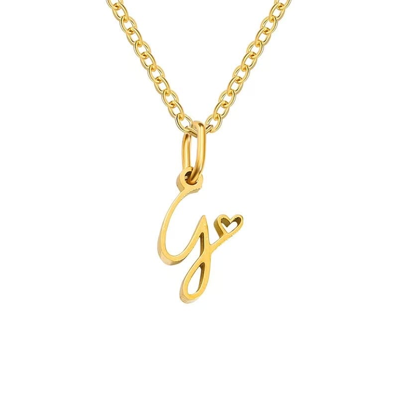Customise Initial Letter Pendant Heart Necklace - Hidden Forever