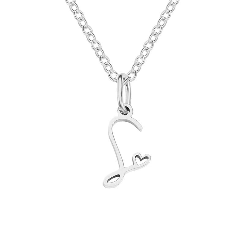 Customise Initial Letter Pendant Heart Necklace - Hidden Forever