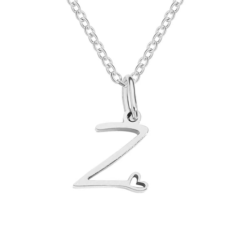 Customise Initial Letter Pendant Heart Necklace - Hidden Forever