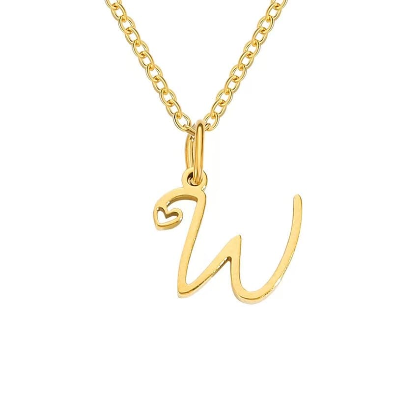 Customise Initial Letter Pendant Heart Necklace - Hidden Forever