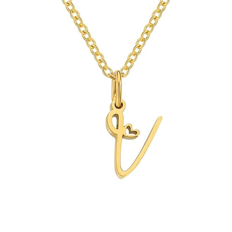 Customise Initial Letter Pendant Heart Necklace - Hidden Forever