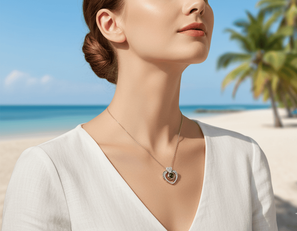 Customised Double Love Projection Necklace - Hidden Forever
