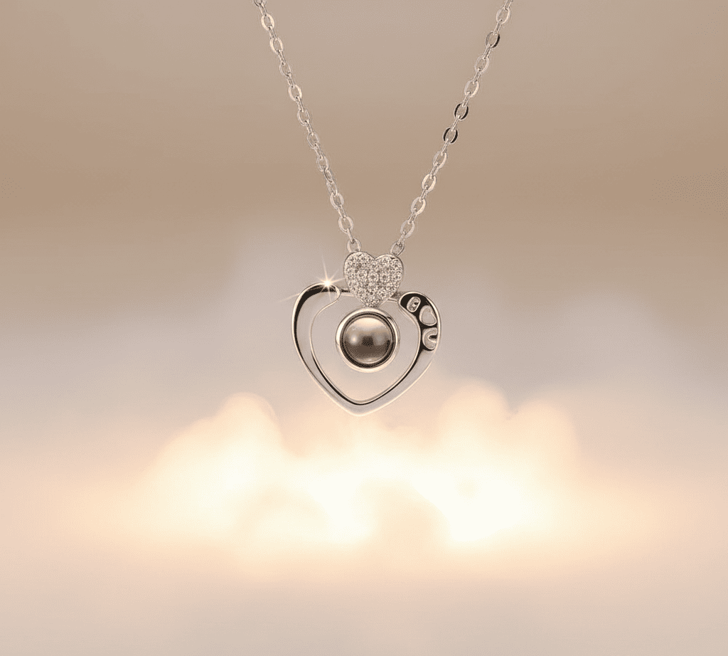Customised Double Love Projection Necklace - Hidden Forever