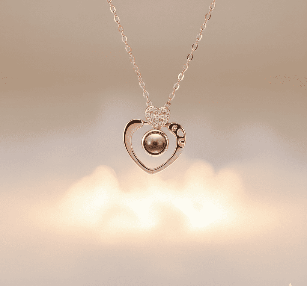 Customised Double Love Projection Necklace - Hidden Forever