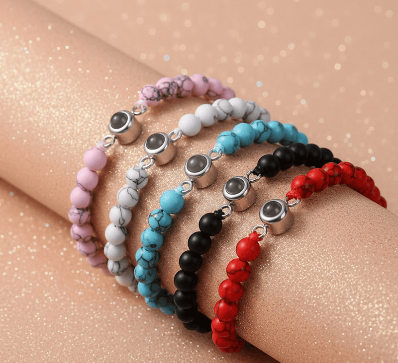 Customised Frosted Stone Projection Bracelet
