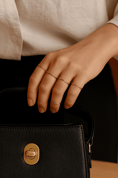 Dainty 18 Gold & Silver Rings - Hidden Forever