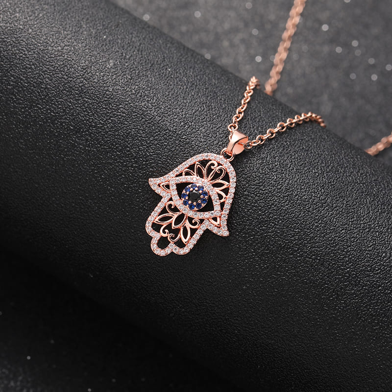 Divine Protection Hamsa Projection Necklace - Hidden Forever