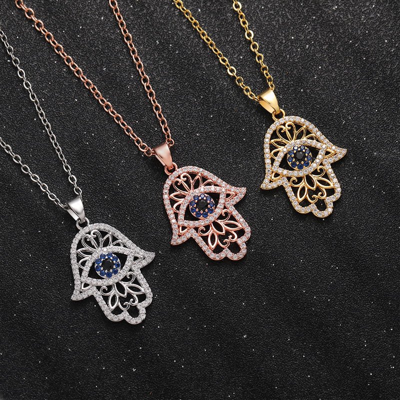 Divine Protection Hamsa Projection Necklace - Hidden Forever