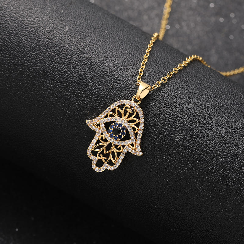 Divine Protection Hamsa Projection Necklace - Hidden Forever