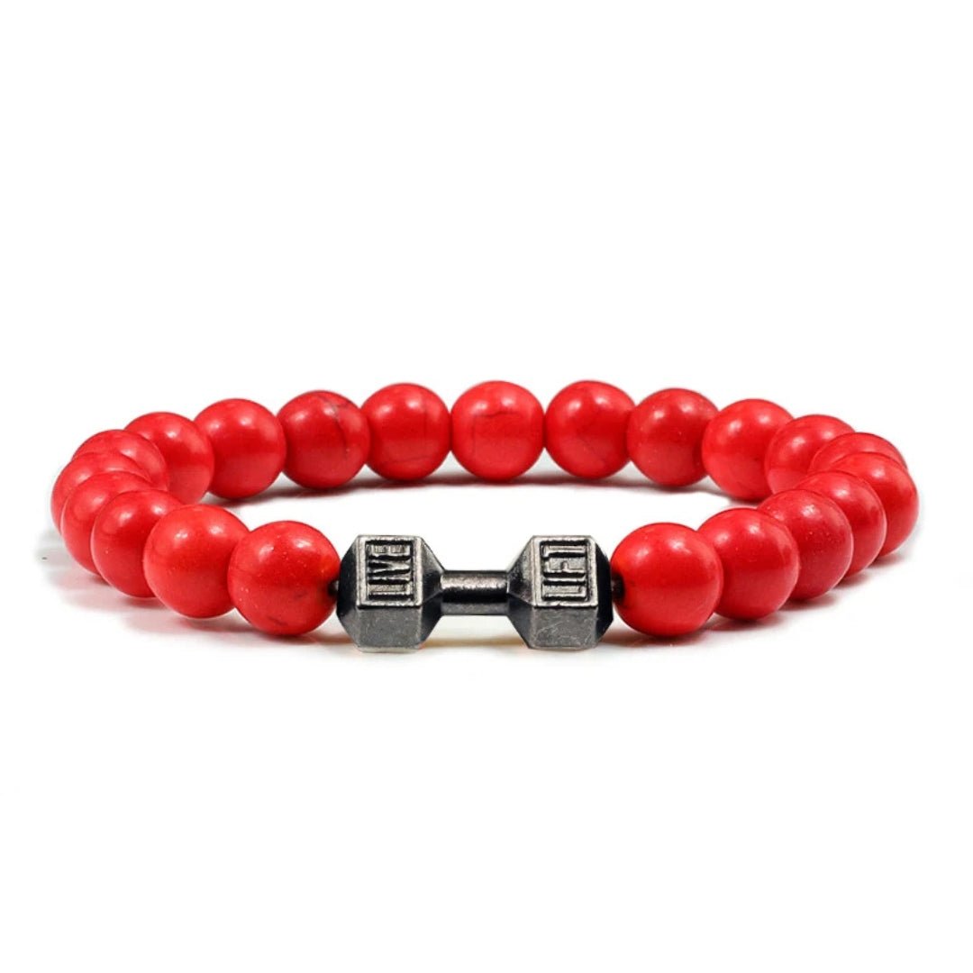 Dumbbell Charm Bead Bracelet - Hidden Forever