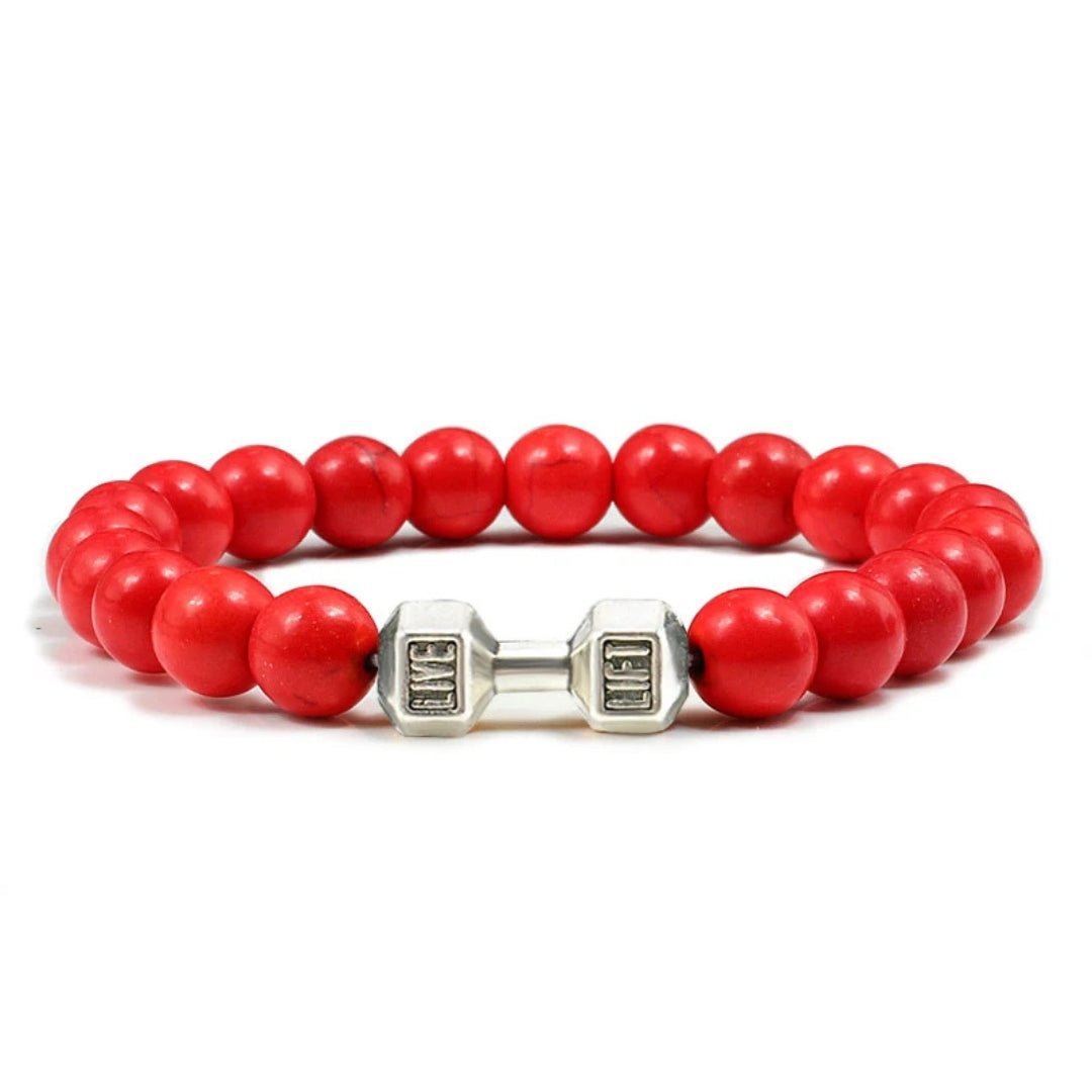 Dumbbell Charm Bead Bracelet - Hidden Forever