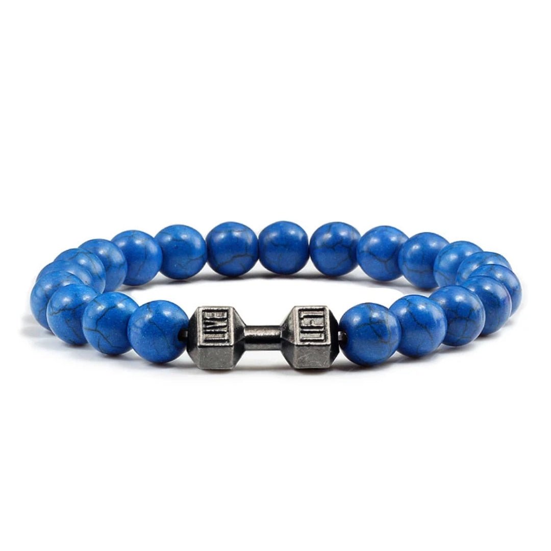 Dumbbell Charm Bead Bracelet - Hidden Forever