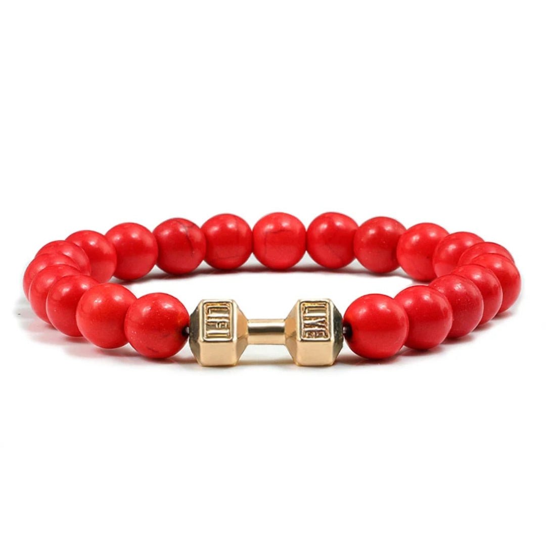 Dumbbell Charm Bead Bracelet - Hidden Forever