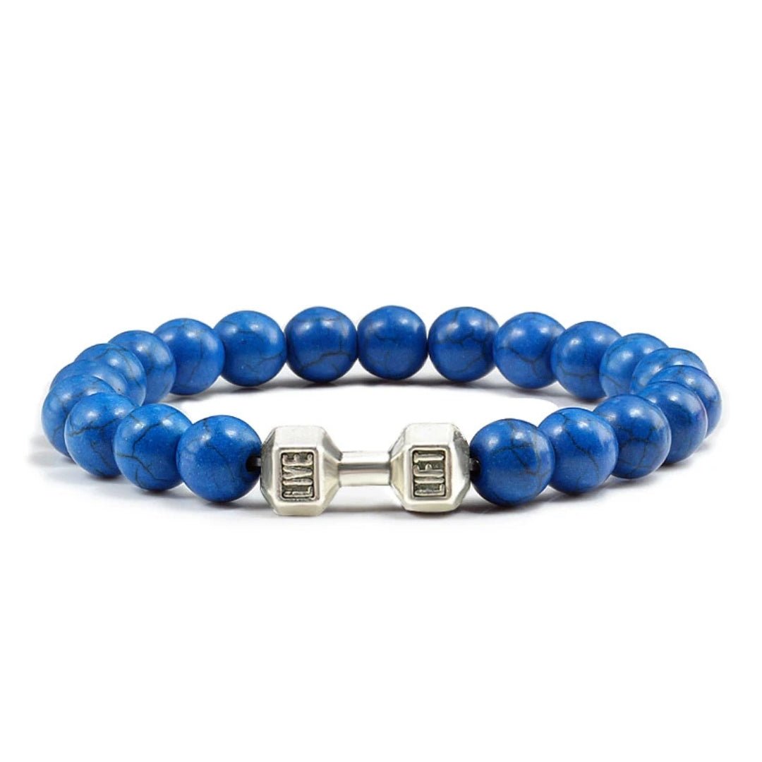 Dumbbell Charm Bead Bracelet - Hidden Forever