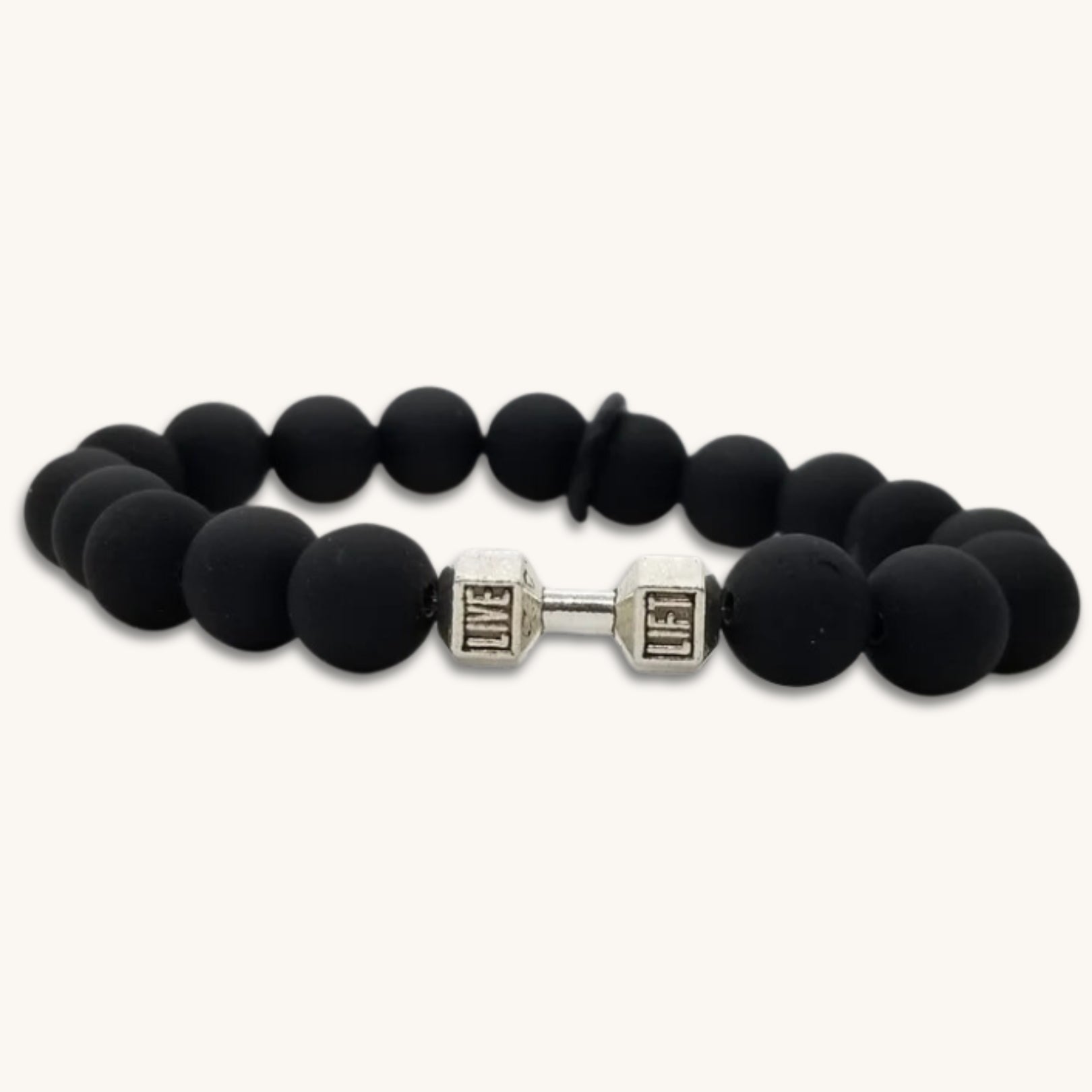 Dumbbell Charm Bead Bracelet - Hidden Forever