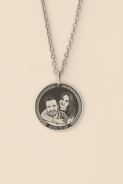 Engraved Necklace & Keyring - Add Your Photo - Hidden Forever