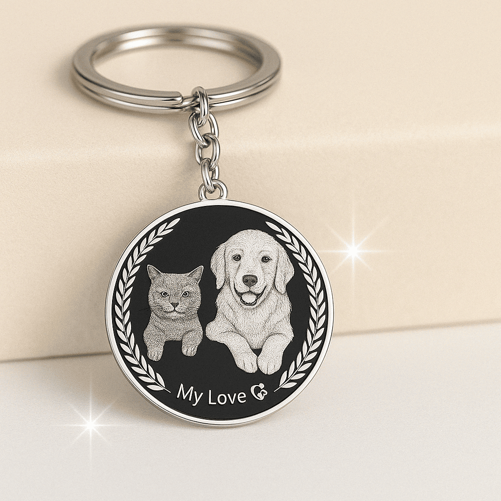 Engraved Necklace & Keyring - Add Your Photo - Hidden Forever