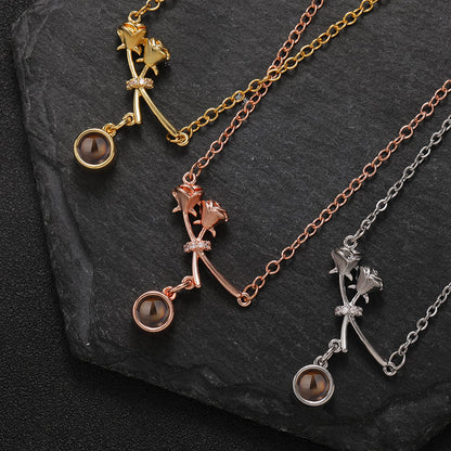 Eternal Rose Projection Necklace - Hidden Forever
