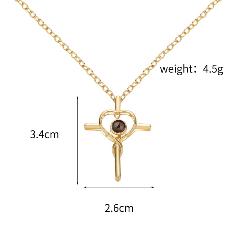 Faith & Love Cross Projection Necklace - Hidden Forever