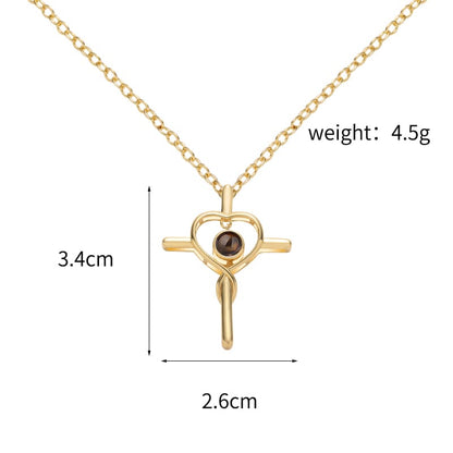 Faith & Love Cross Projection Necklace - Hidden Forever