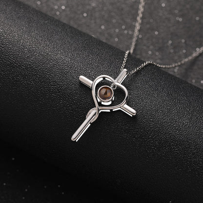 Faith & Love Cross Projection Necklace - Hidden Forever