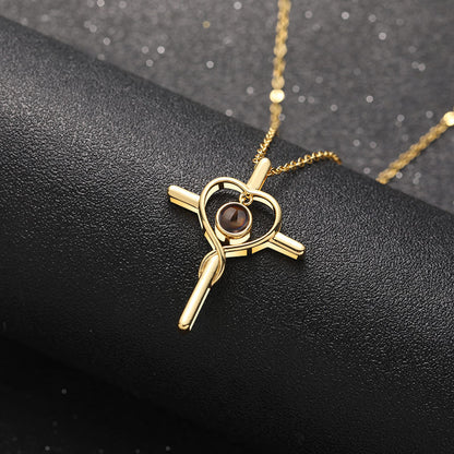 Faith & Love Cross Projection Necklace - Hidden Forever