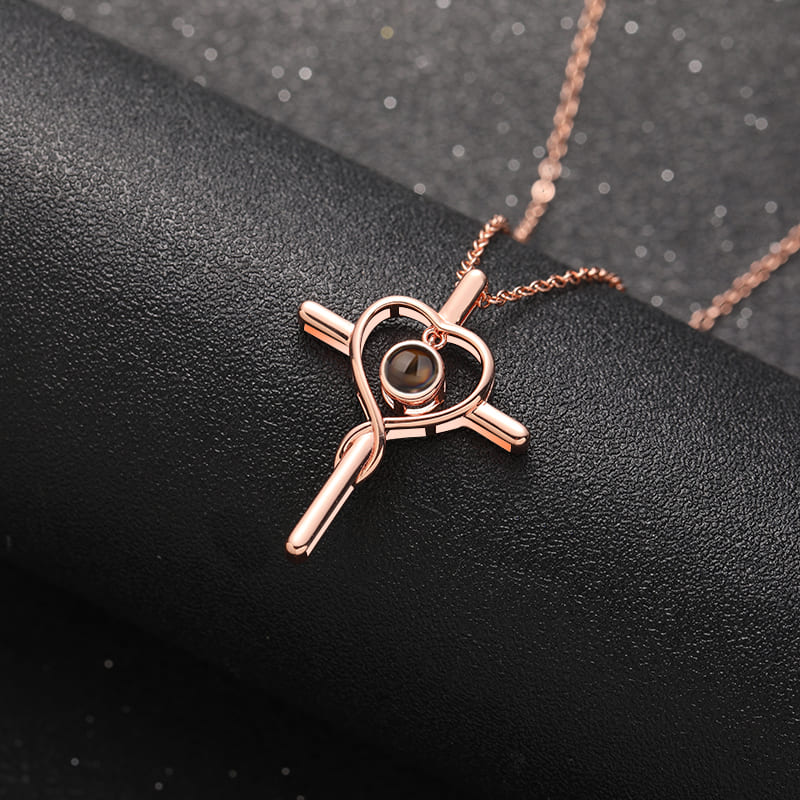 Faith & Love Cross Projection Necklace - Hidden Forever