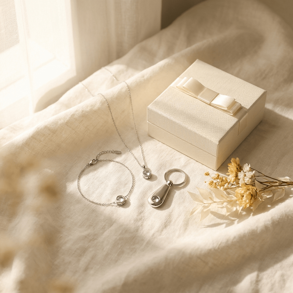 Family Memory Bundle - Necklace, Bracelet & Keychain Set - Hidden Forever