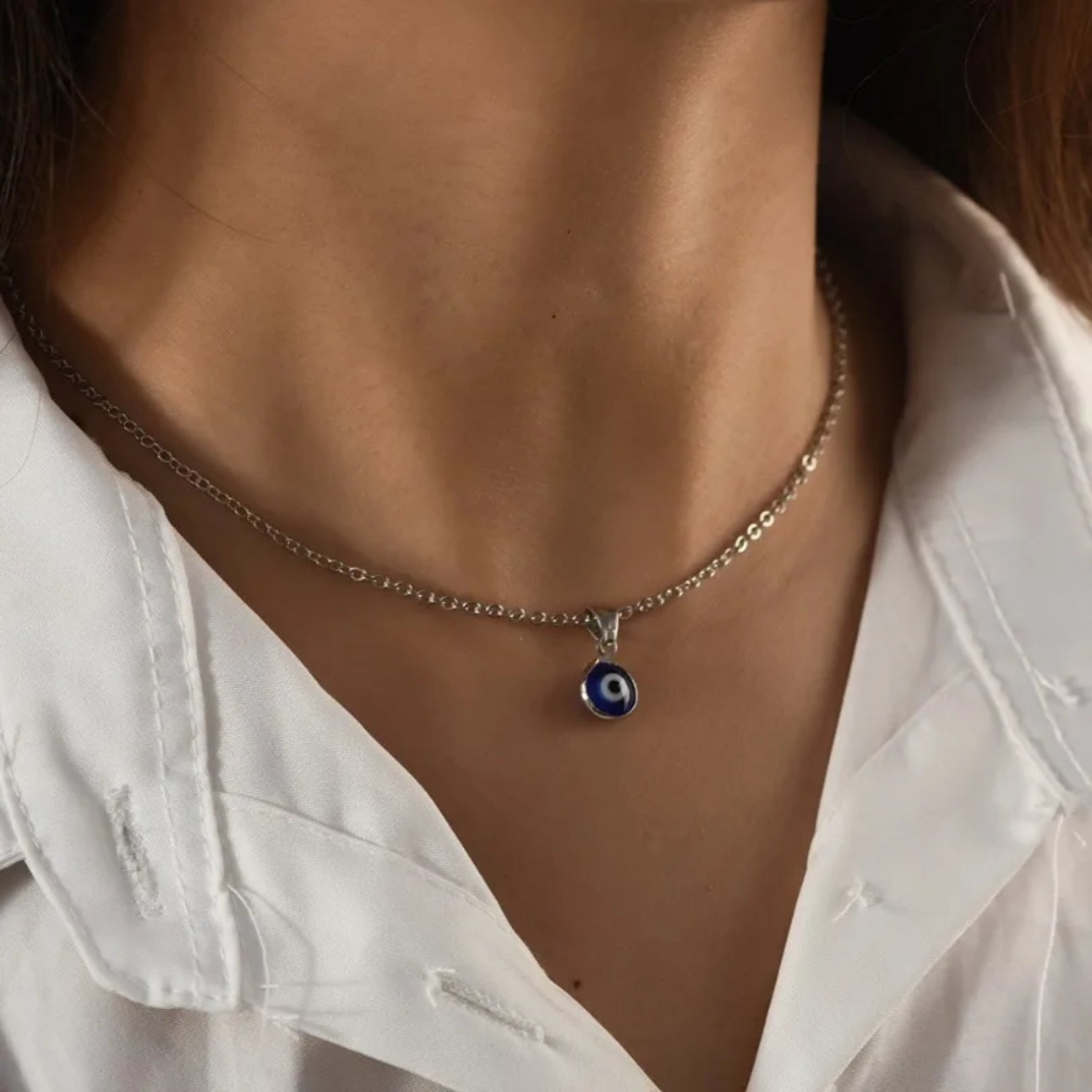 Fashion Blue Turkish Evil Eye Necklace - Hidden Forever