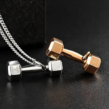 FitCharm Dumbbell Pendant Necklace - Hidden Forever