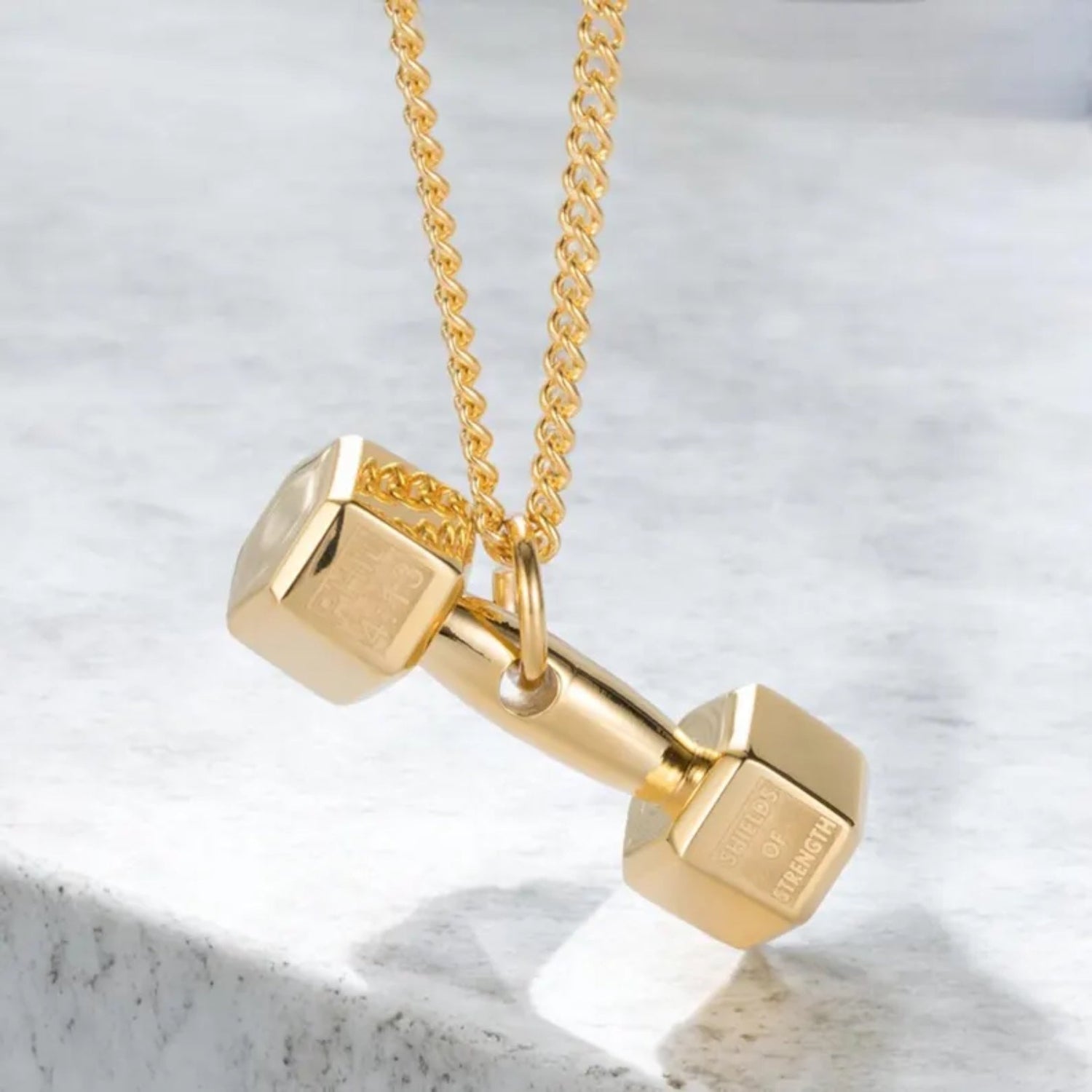 FitCharm Dumbbell Pendant Necklace - Hidden Forever