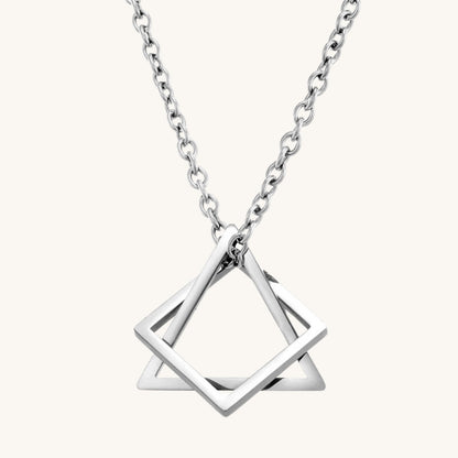 Geometric Triangle & Square Pendant Necklace - Hidden Forever