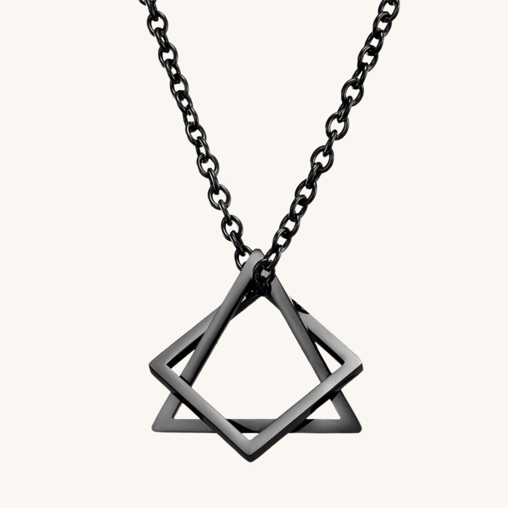 Geometric Triangle & Square Pendant Necklace - Hidden Forever