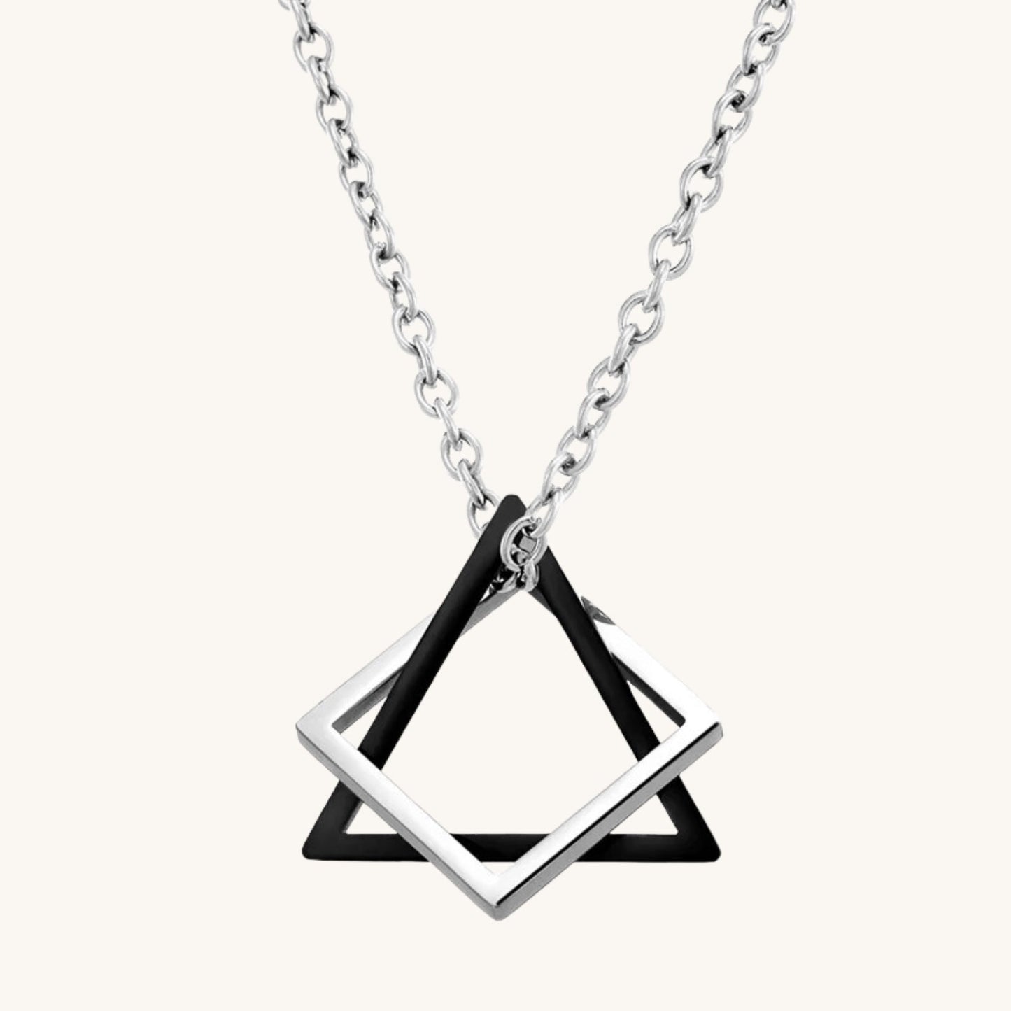 Geometric Triangle & Square Pendant Necklace - Hidden Forever