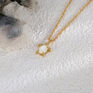 Glow Opal Turtle Pendant Necklace - Hidden Forever