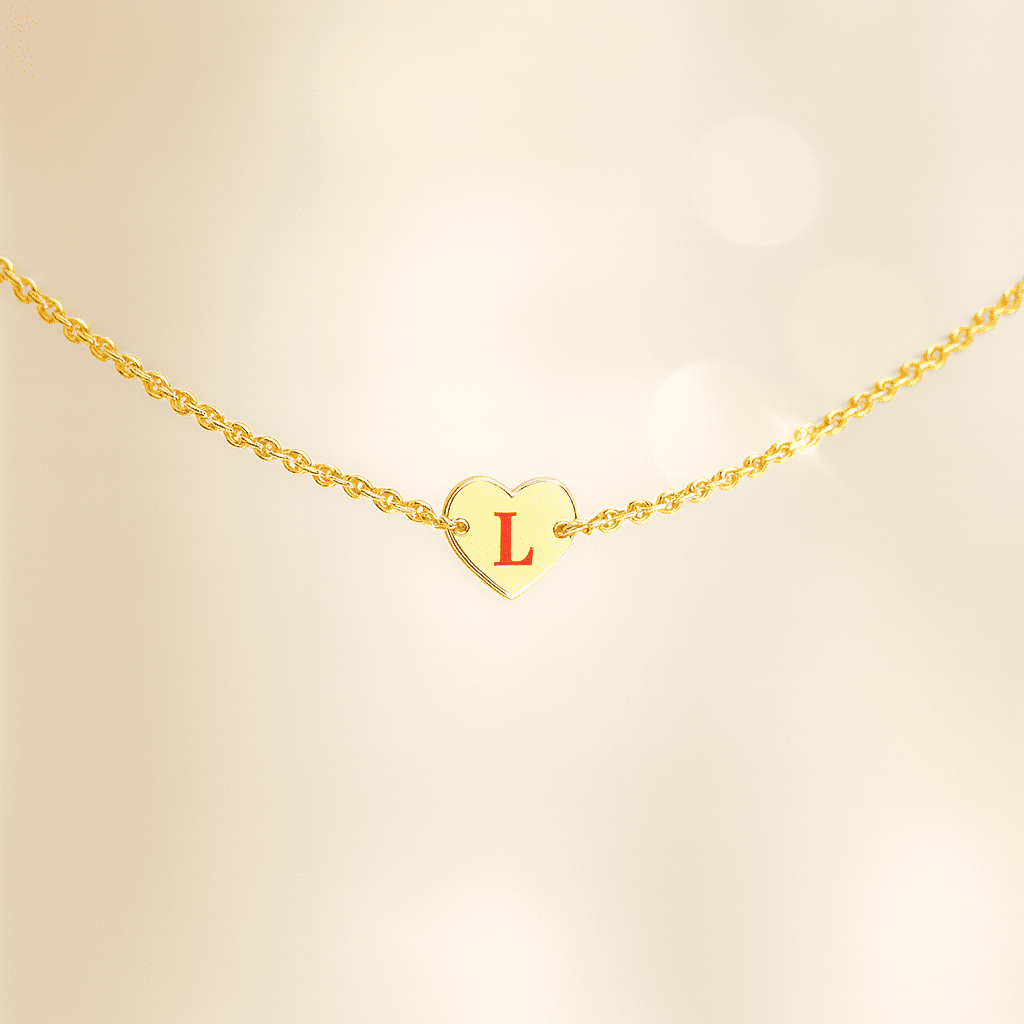 Gold Heart Customise Initial Bracelet - Hidden Forever