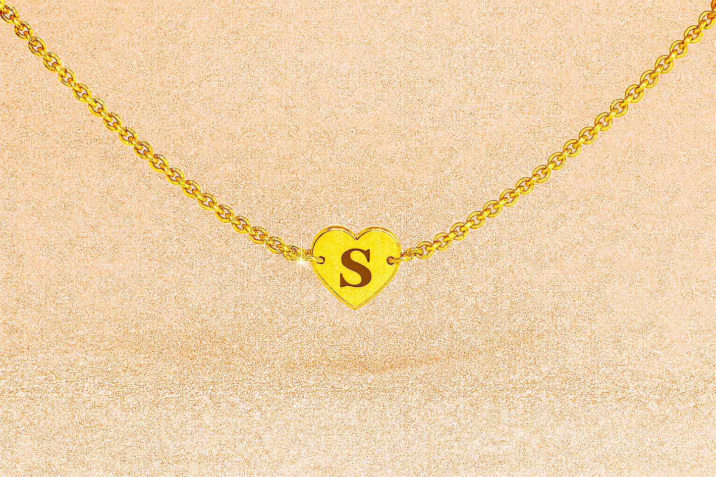 Gold Heart Customise Initial Bracelet - Hidden Forever