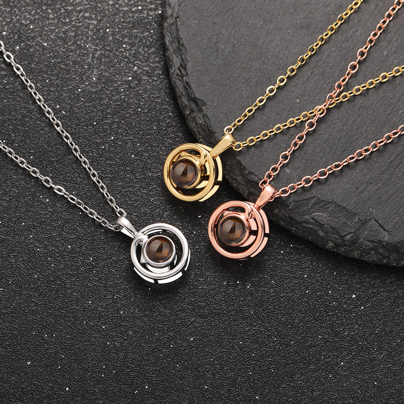 Golden Orbit Projection Necklace - Hidden Forever
