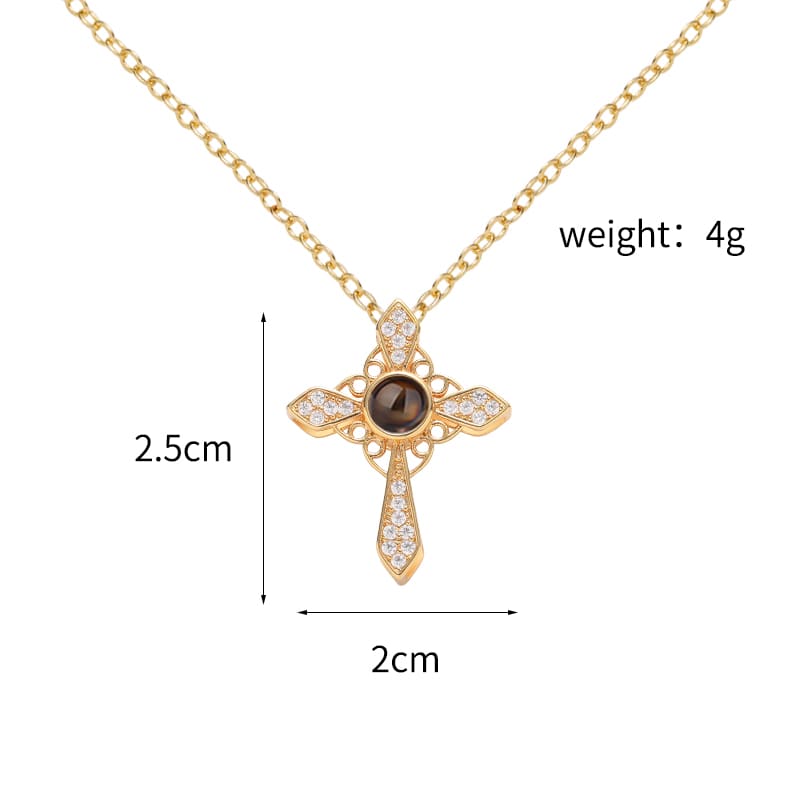 Guardian Cross Projection Necklace - Hidden Forever