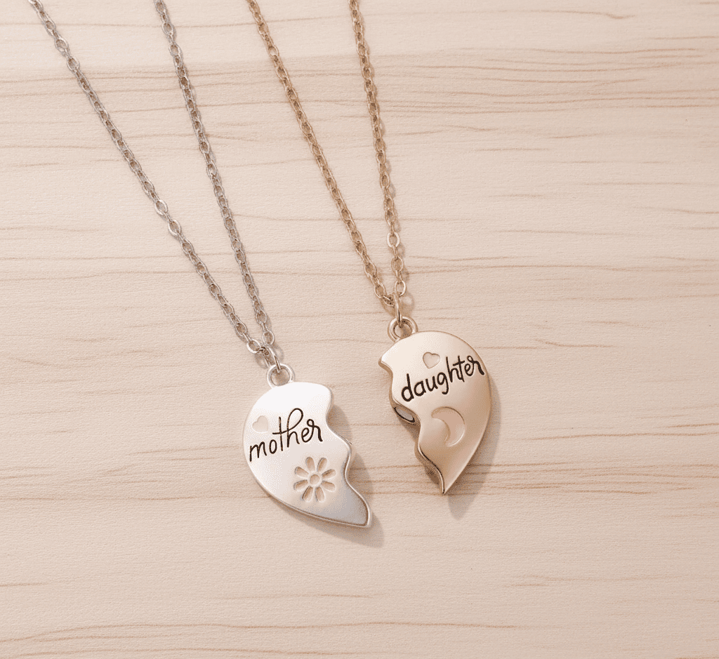 Heart Bond Connecting Mother - Daughter Necklaces - Hidden Forever