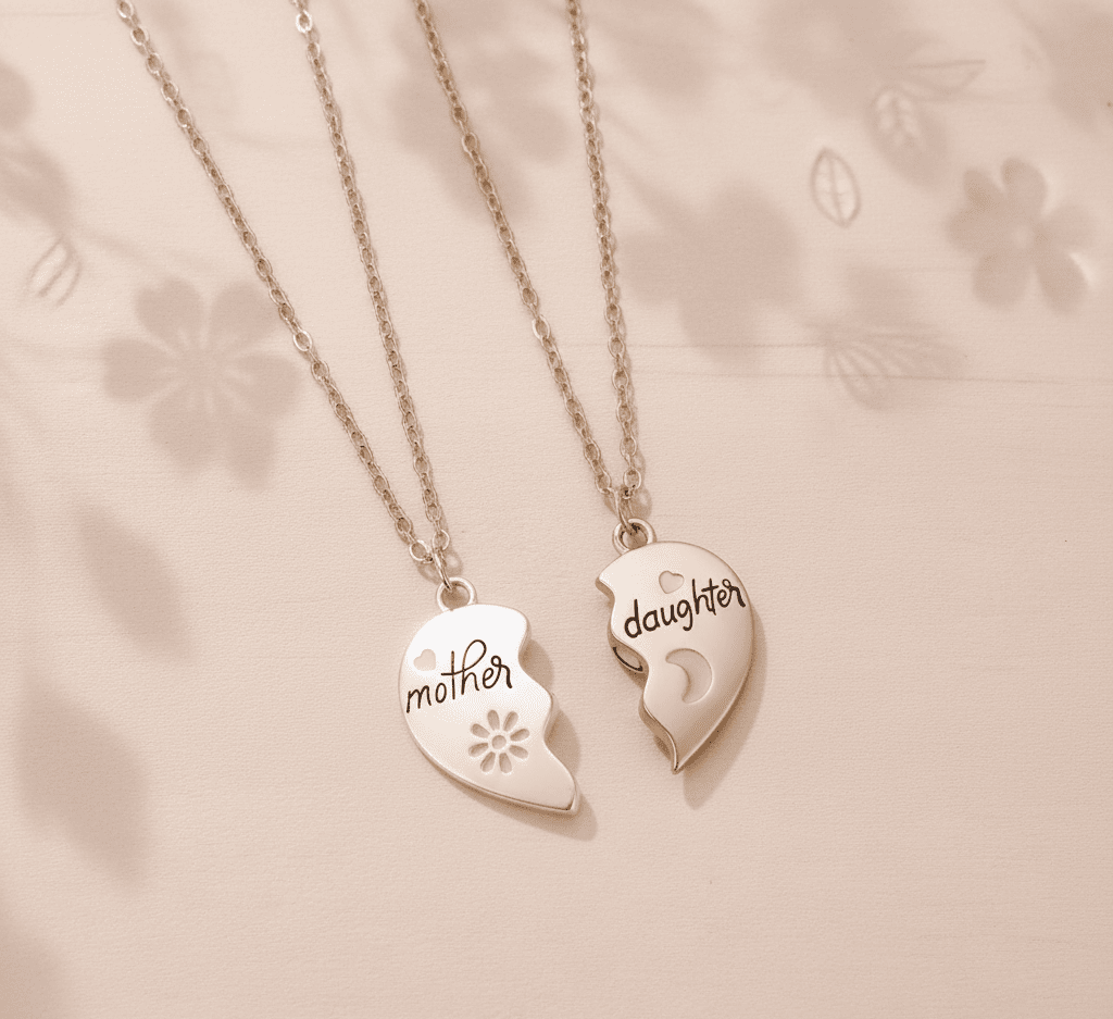 Heart Bond Connecting Mother - Daughter Necklaces - Hidden Forever