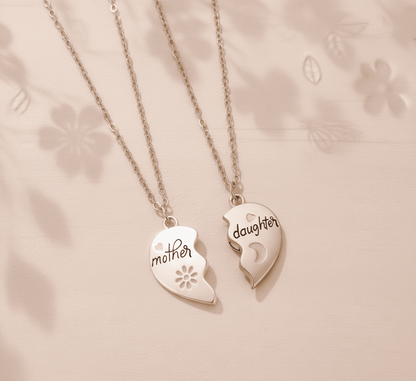 Heart Bond Connecting Mother - Daughter Necklaces - Hidden Forever