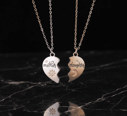 Heart Bond Connecting Mother - Daughter Necklaces - Hidden Forever